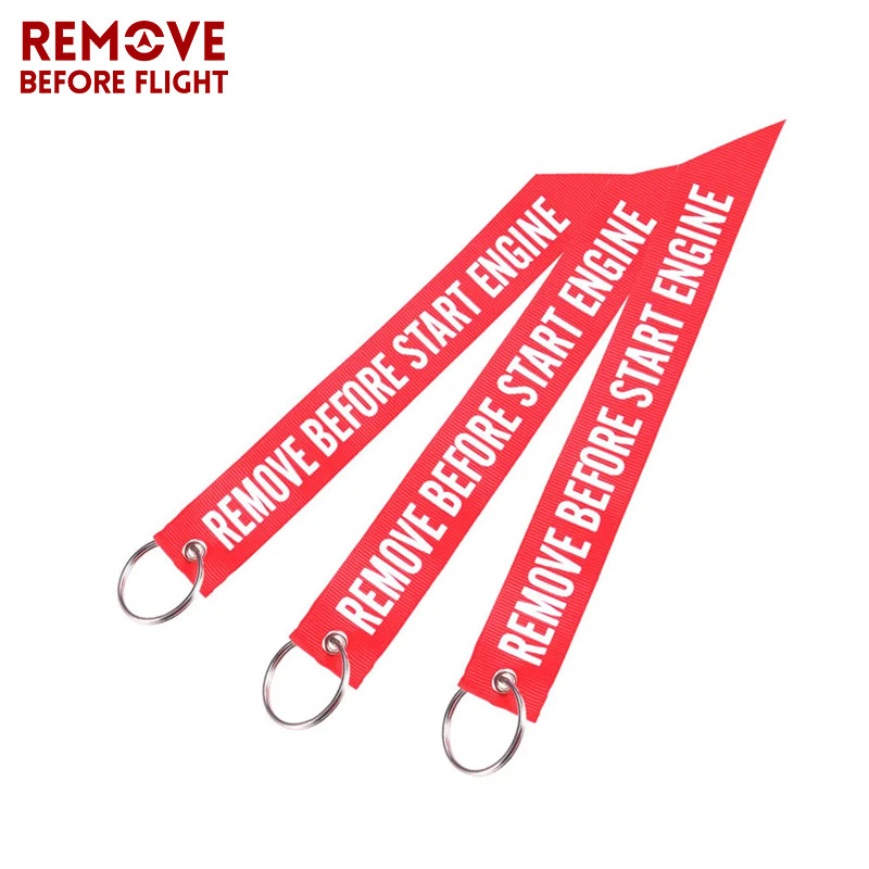 Heavy Equipment Keychain - Remove Before Flight Streamer Key Chain