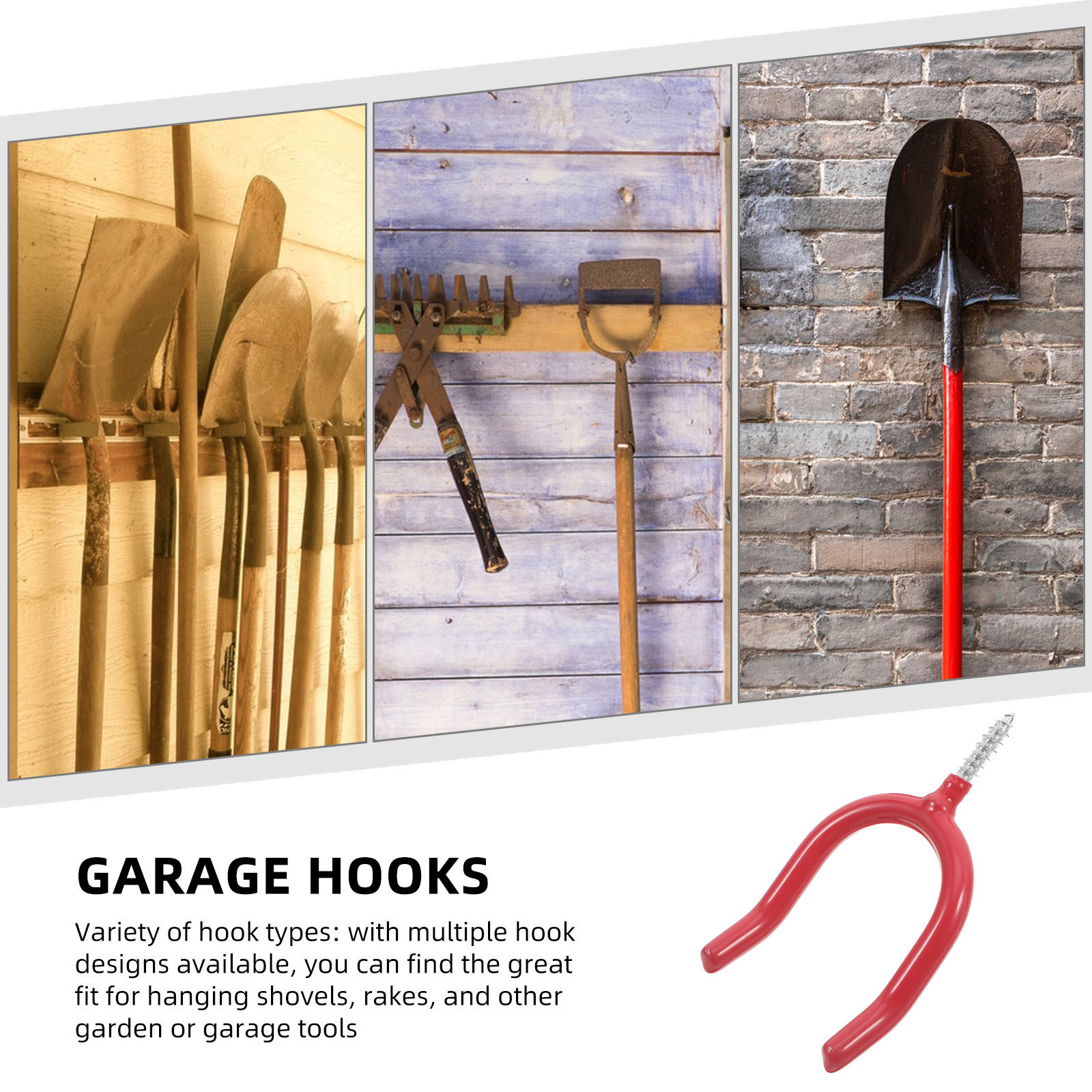 Heavy Equipment Yard - U Shaped Screw in Utility Hooks