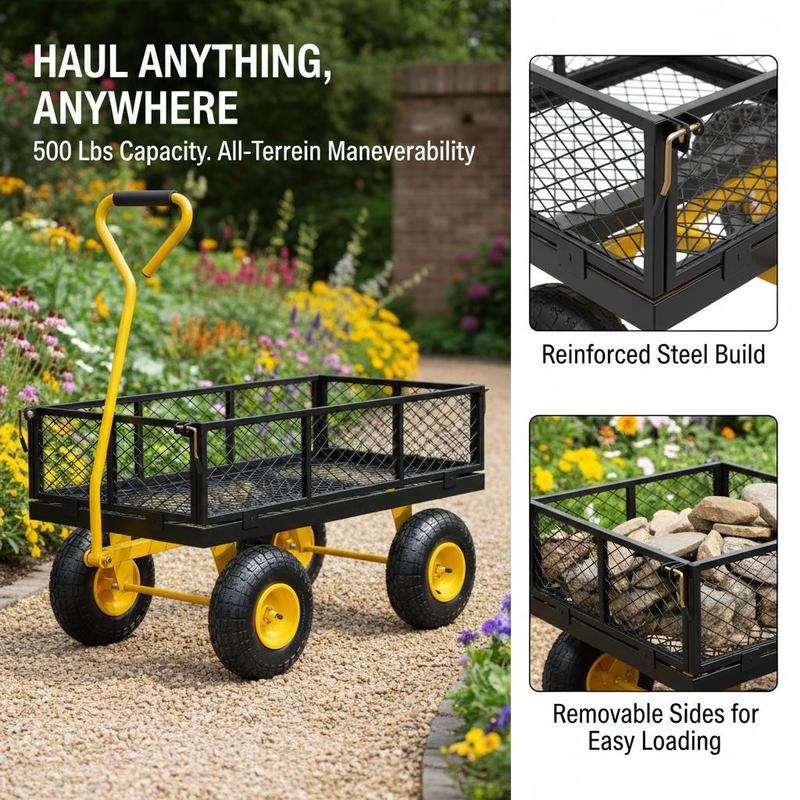 Steel Garden Cart 500 Lbs For  - Heavy Equipment Yard のレビューと価格