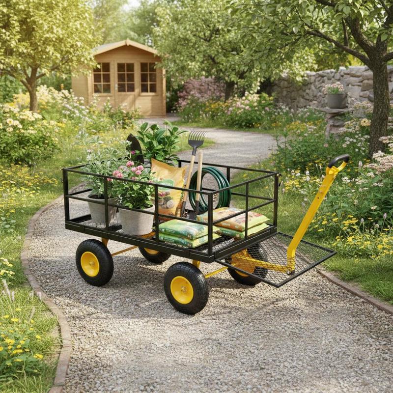Steel Garden Cart 1400 Lbs For - Heavy Equipment Yard のレビューと価格
