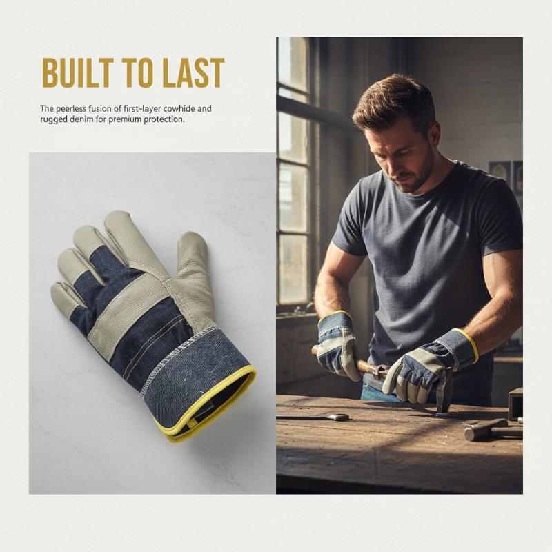 1 Pair Cowhide Denim Gloves Th - Heavy Equipment Yard のレビューと価格
