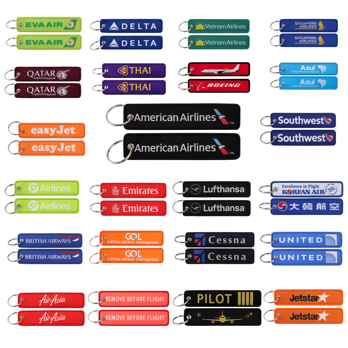 Airlines Embroidery Key Fobs F - Heavy Equipment Keychain のレビューと価格